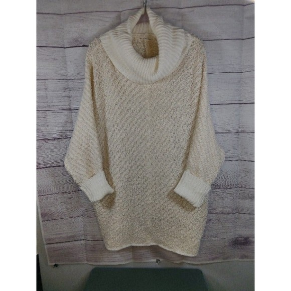 moon & madison Oversized Cowl Neck Ivory Knit Acrylic Blend Sweater, Wmn's Sz S - Picture 3 of 7